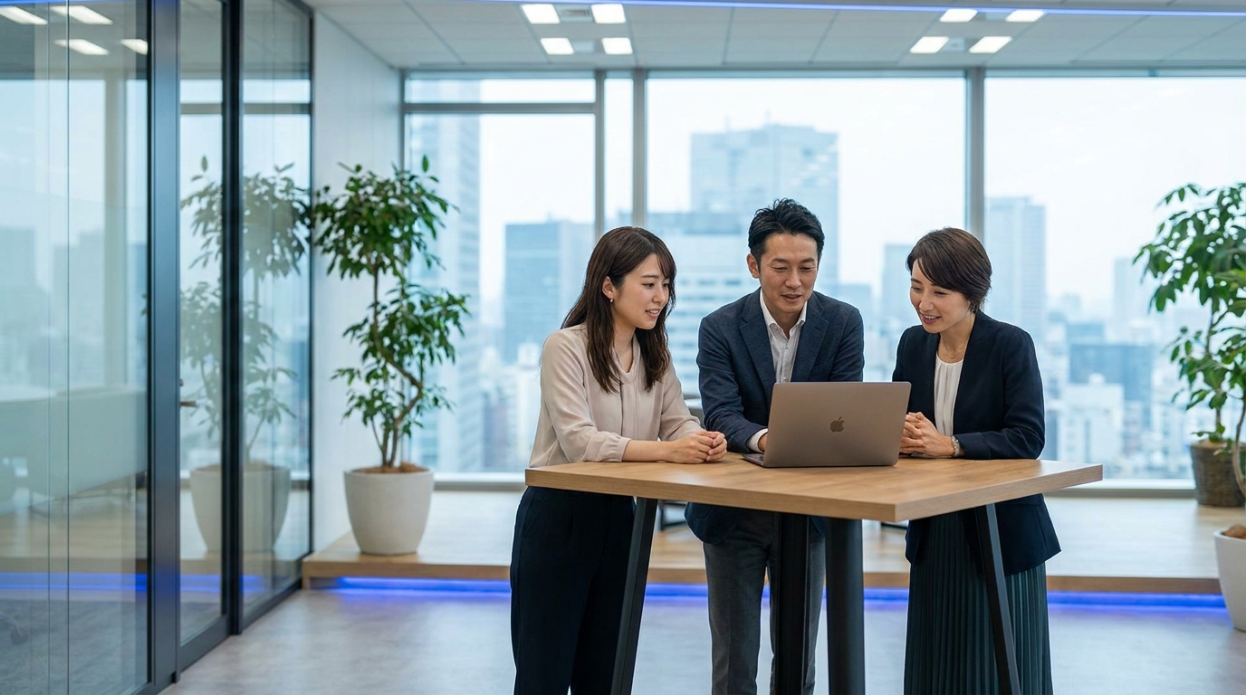 IT企業の営業チームがReferral AIのダッシュボードを確認している様子